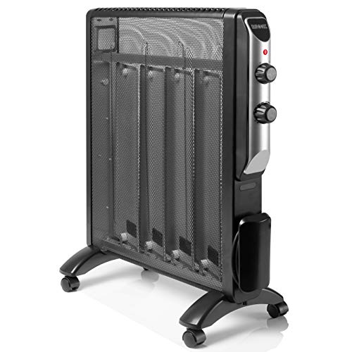 Duronic HV220 Radiador Eléctrico 2000W de Panel de Mica - Estufa sin Aceite Que calienta en 1 Minuto – 4 Ruedas - Bajo Consumo y Ligero Duronic HV220 Radiador Eléctrico 2000W de Panel de Mica - Estufa sin Aceite Que calienta en 1 Minuto – 4 Ruedas - Bajo Consumo y Ligero