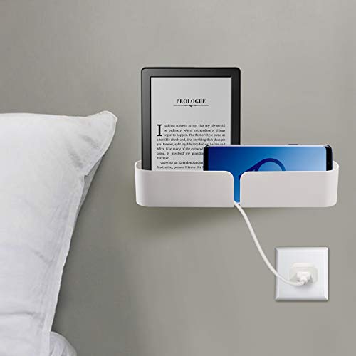 Easy & Eco Life – Organizador de cama para almacenamiento, tornillos y autoadhesivo, dos vías de instalación, apto para cargar teléfonos/iPads/baterías, soporta hasta 3,6 kg