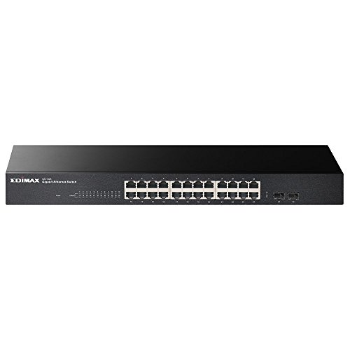 Edimax GS-1026 V2 Switch No administrado Gigabit Ethernet (10/100/1000) Negro - Switch de Red (No administrado, Gigabit Ethernet (10/100/1000), Bidireccional Completo (Full Duplex), Montaje en Rack)