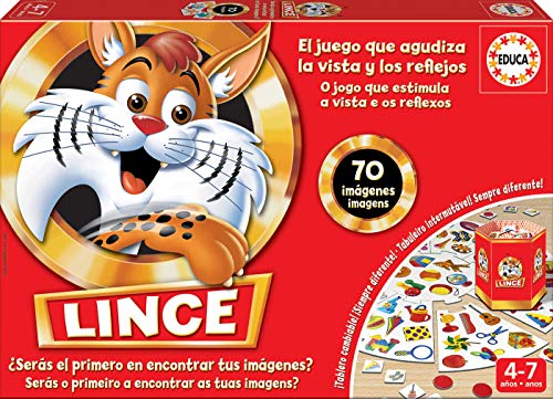 Educa-Lince 70 Imágenes Juego de Mesa Familiar Que Pone a Prueba los Reflejos, a Partir de 4 años, (17472) Educa-Lince 70 Imágenes Juego de Mesa Familiar Que Pone a Prueba los Reflejos, a Partir de 4 años, (17472)