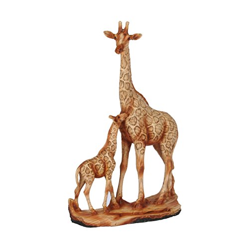 Efecto de madera jirafa y bebé figura decorativa