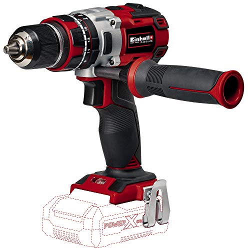 Einhell Expert TE-CD 18 Li-i - Taladro percutor sin cable (sin batería, 18 V, 2 velocidades, 60 Nm, luz LED, Power-X-Change) rojo