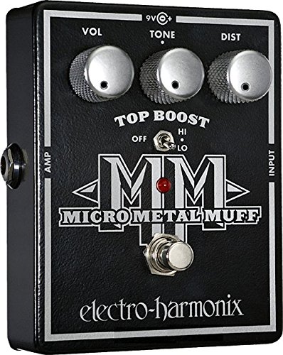 electro-harmonix Micro Metal Muff - Pedal de distorsión para guitarra, color plateado