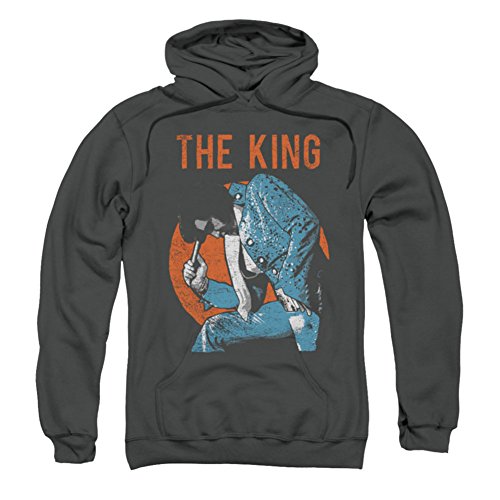 Elvis Presley King of Rock N Roll Hollywood Icon Mic in Hand - Sudadera con capucha para adulto Gris gris S Elvis Presley King of Rock N Roll Hollywood Icon Mic in Hand - Sudadera con capucha para adulto Gris gris S