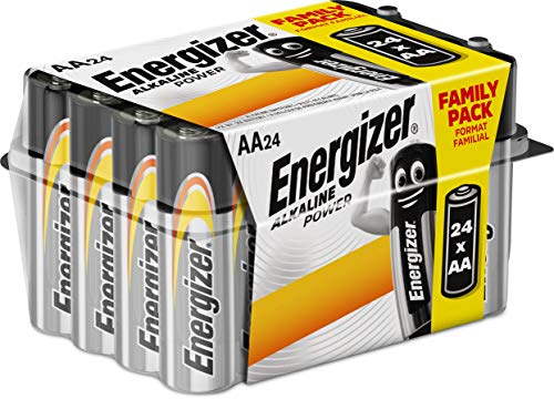 Energizer E91 - Pack de 24 pilas alcalinas AA, color negro Energizer E91 - Pack de 24 pilas alcalinas AA, color negro