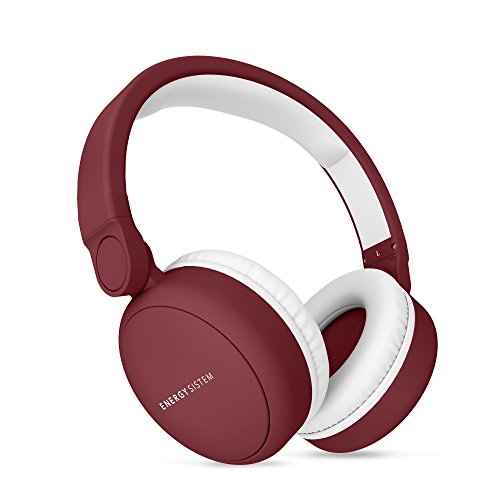 Energy Headphones 2 Auriculares inalámbricos con Bluetooth (Circumaural, Plegable, bateria Recargable,Audio-in) Ruby Red