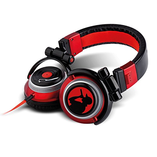 Energy Sistem DJ 700 Porta Edition - Auriculares de diadema cerrados, ajustables, color negro/rojo