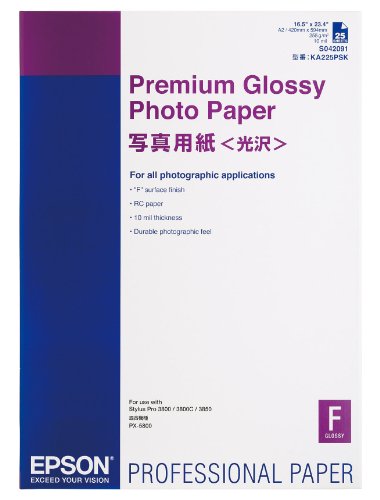 Epson C13S042091 Premium Glossy - Papel fotográfico 255g / m2 A2,  1 pack de 25 hojas