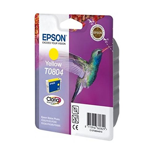 Epson C13T08044011 - Cartucho de tinta, amarillo válido para los modelos Stylus Photo RX685, RX585, R285, PX830FWD, PX650, P50 y otros, Ya disponible en Amazon Dash Replenishment