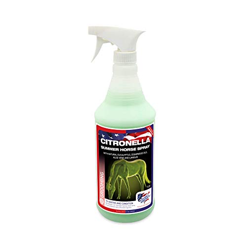 Equine America Citronella Summer Horse Spray | Spray de aseo natural premium | Repelente de moscas e insectos | 1 litro