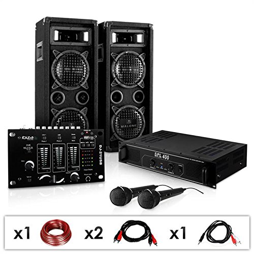 Equipo “DJ 24M”. Altavoces, ampli, mesa mezclas