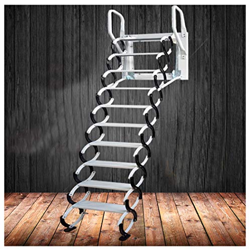 Escalera de escalera de pared de ático de metal de acero de alta resistencia, escalera de ático, escalera plegable gruesa, diseño nuevo de fábrica, 1-4 m (Aleación,H/2.2M) Escalera de escalera de pared de ático de metal de acero de alta resistencia, escalera de ático, escalera plegable gruesa, diseño nuevo de fábrica, 1-4 m (Aleación,H/2.2M)