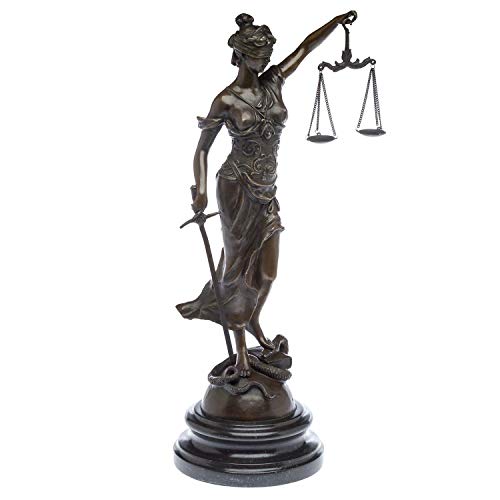 Escultura de Bronce Justitia Justicia Figura de Bronce 45cm Estilo Antiguo
