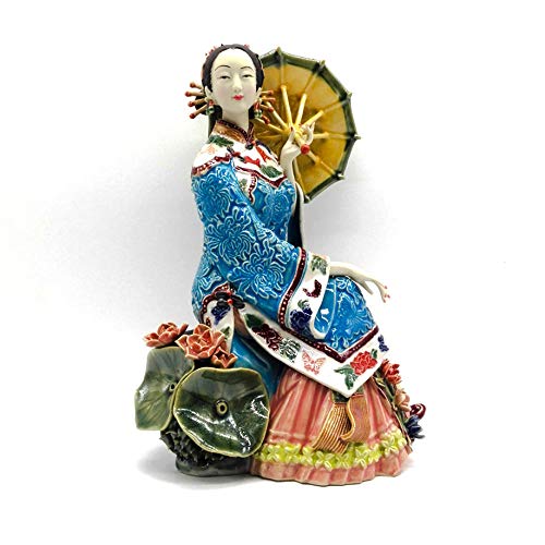 Escultura Decoración Estatuas Figuritas Escultura Figuritas Decorativas Estatuas Estatua De Cerámica Esmaltada Pintada Ornamento De Estatuilla De Porcelana De Cerámica China Figura De Mujer Arte
