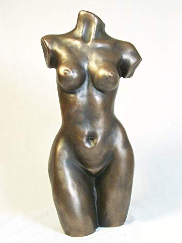 Escultura estilo clásico, torso femenino desnudo