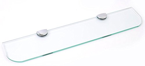 Estante de cristal con esquinas curvas, 3 tamaños, 300 mm, 400 mm, 500 mm, 3 colores, blanco, transparente, negro, para el baño, la cocina o el dormitorio, vidrio, transparente, 500mm x 100mm