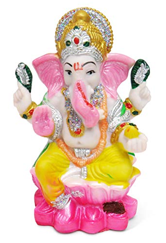 Estatua de Ganesh de pureza Vibrante en Resina – Escultura hindú de Dios Ganesh Idol