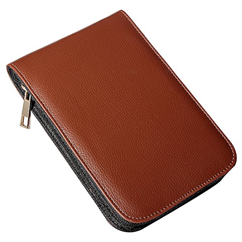 Estuche de pluma - SODIAL(R) Papeleria sostenedor estuche carpeta de cuero marron de rodillo de pluma fuente para 12 plumas Estuche de pluma - SODIAL(R) Papeleria sostenedor estuche carpeta de cuero marron de rodillo de pluma fuente para 12 plumas