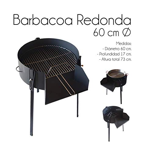 ESTUFAS GARCIA Barbacoa Redonda 60 CM Chapa con Soporte para Paella