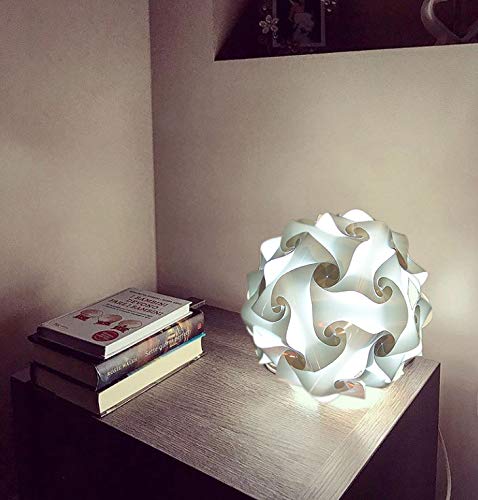 Estupenda lámpara puzzle diseño moderno lazo 35 cm en kit para montar triple capa de resina plástico alta calidad lámpara de mesa escritorio suelo dormitorio salón cocina - diy