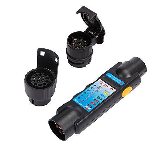 ETUKER Comprobador Remolque 7 Pines y Adaptador, 12V Probador De Remolque 7 Pines Herramienta De Diagnóstico De Luz De Pruebas, para Caravanas/Coches/RV/Remolque (Comprobador 7 Pines+Adaptador) ETUKER Comprobador Remolque 7 Pines y Adaptador, 12V Probador De Remolque 7 Pines Herramienta De Diagnóstico De Luz De Pruebas, para Caravanas/Coches/RV/Remolque (Comprobador 7 Pines+Adaptador)
