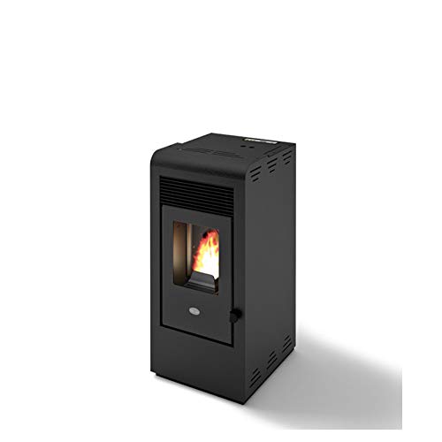Eva Calor - Rita - 901655900 - Estufa de pellets de 9 kW, acabado negro con efecto relieve Eva Calor - Rita - 901655900 - Estufa de pellets de 9 kW, acabado negro con efecto relieve