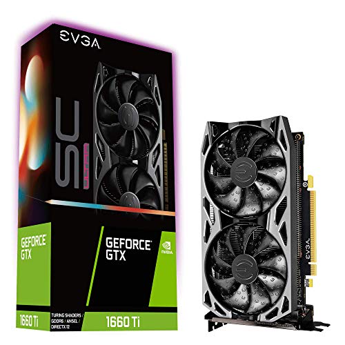 EVGA GeForce GTX 1660 Ti SC Ultra Gaming - Tarjeta Gráfica (6 GB GDDR6, Dual Fan, Metal Backplate, 06G-P4-1667-KR)