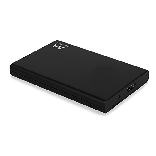 Ewent EW7044 Carcasa para Discos Duros HDD y SSD de 2.5", (SATA I/II/III de hasta 9.5 mm de Alto, USB 3.0), Aluminio, indicador LED, Color Negro