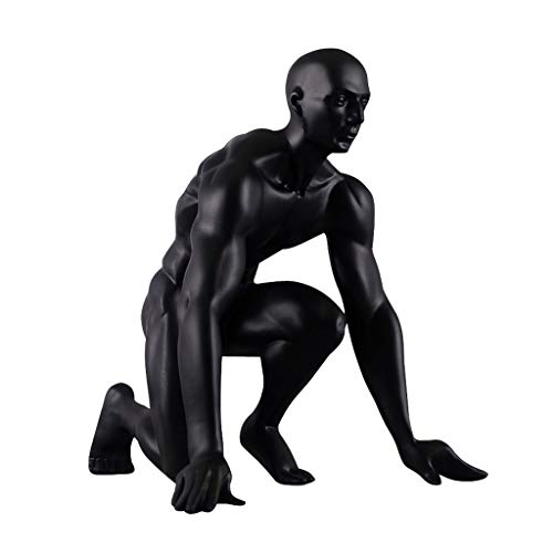 FABAX A Partir Creativa Moderna Escultura Run Hombre Resina Ilustraciones Decor Craft Oficina de Escritorio Principal de la decoración del Sitio Mobiliario (Color : Black)