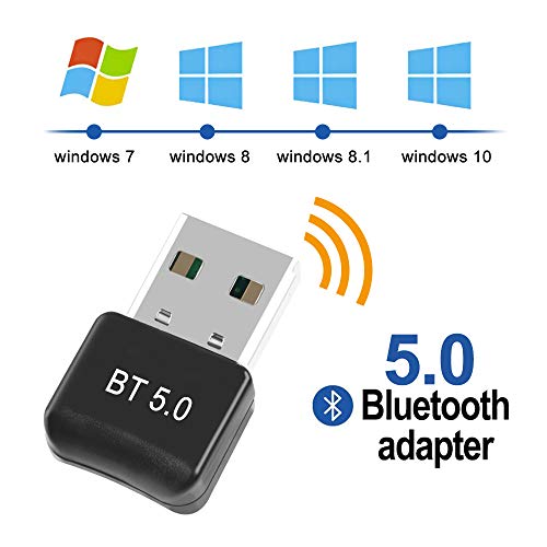 FAGORY Adaptador de Bluetooth 5.0 Bluetooth USB PC Bluetooth Transmisor y Receptor para PC con Windows XP/7/8/8.1/10/Vista, Plug and Play Compatible con Auriculares, Altavoces, Teclados, Ratónes