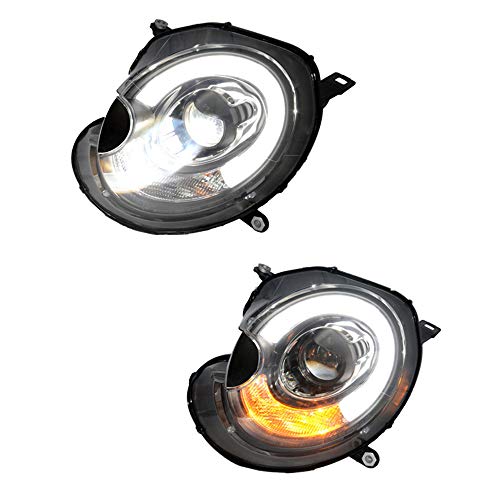 Faros delanteros para Mini R56 2007 2008 2009 2010 2011 2012 2013 Proyector de doble lente xenón HID KIT/LED faros delanteros ensamblados con luces LED de circulación diurna un par