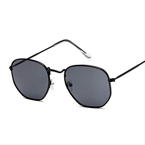 Fashion Hexagonal Classic Flat Mirror Transparent Retro Small Metal Frame Square Sunglasses Unisex