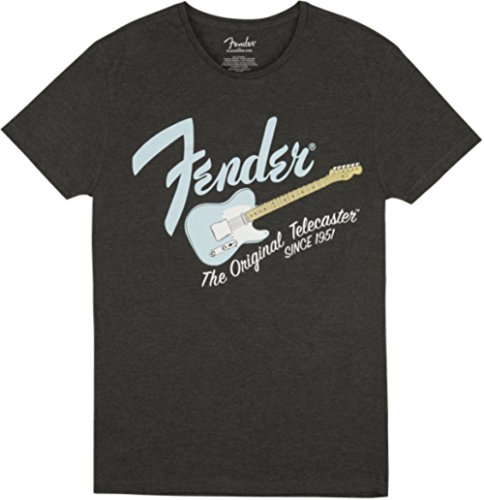 Fender Original Tele - Camiseta para hombre, talla L, color gris