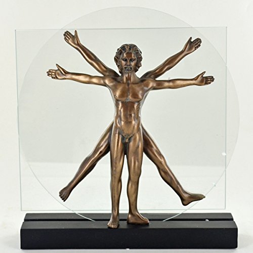 Fiesta Studios Vitruvian Man, Escultura de bronce fundido en frío. Leonardo Da Vinci.