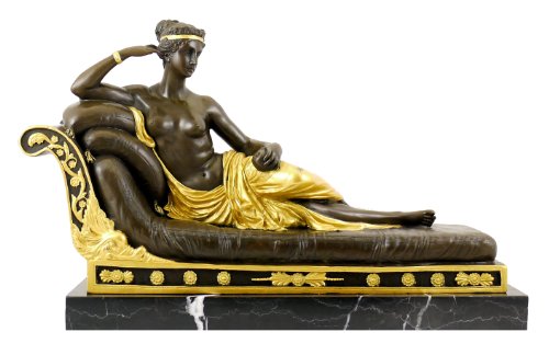 Figura de bronce – Pauline Bonaparte – Ruhende Venus – Antonio Canova – Firmada – Italiano Escultor – Escultura comprar