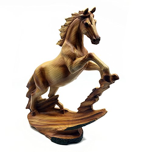 Figura decorativa de caballo con efecto de madera