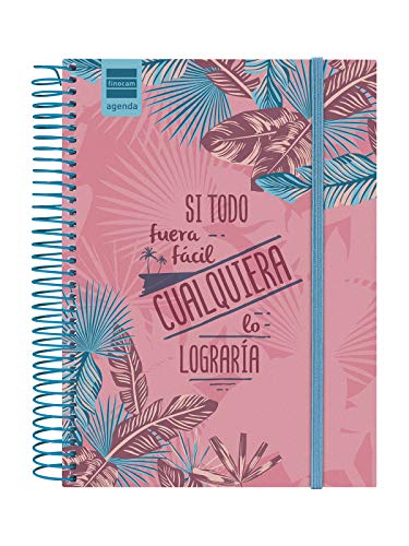 Finocam - Agenda, 1 día página, español, Septiembre 2019 - Agosto 2020, Multicolor(Prints Palm)