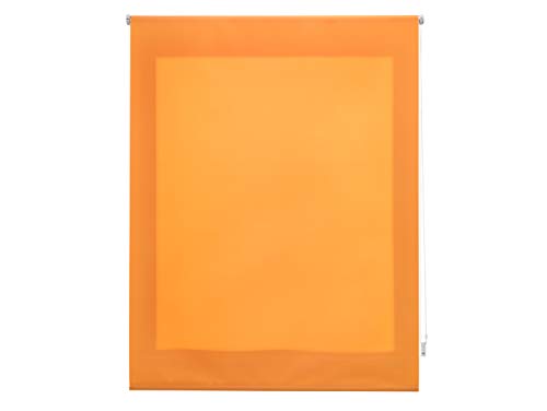FirstlineGo Estor Enrollable traslúcido Liso Naranja 100 X 175 cm