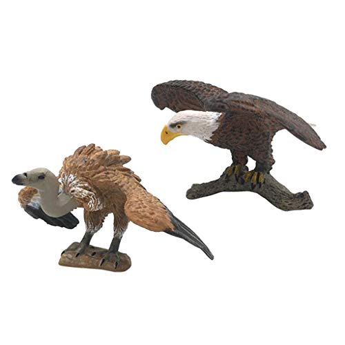 FLAMEER 2 Unids Modelos Animales Juguete Pájaro Coleccionables Figuras Animales Pájaros Miniatura - águila y Buitre