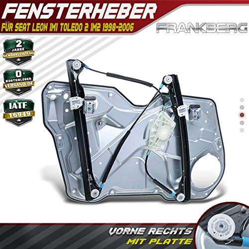 Frankberg Elevalunas eléctrico sin Motor con Placa Base Delantera Derecha para Leon 1M1 Hatchback Toledo II 1M2 tricuerpo año año 1998 – 2006 Frankberg Elevalunas eléctrico sin Motor con Placa Base Delantera Derecha para Leon 1M1 Hatchback Toledo II 1M2 tricuerpo año año 1998 – 2006