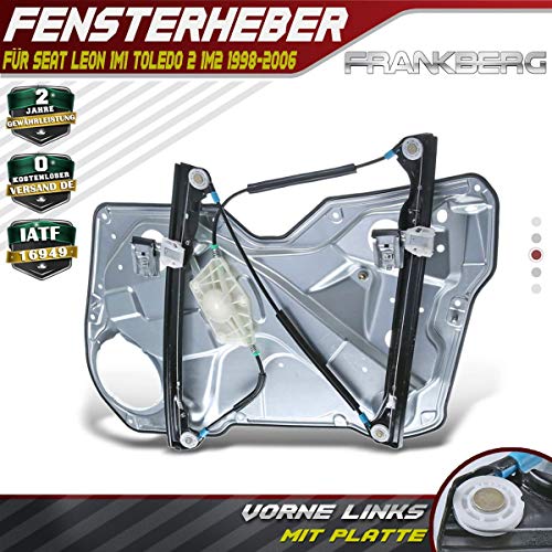 Frankberg Elevalunas eléctrico sin Motor con Placa Base Delantera Izquierda para Leon 1M1 Hatchback Toledo II 1M2 tricuerpo año año 1998 – 2006 Frankberg Elevalunas eléctrico sin Motor con Placa Base Delantera Izquierda para Leon 1M1 Hatchback Toledo II 1M2 tricuerpo año año 1998 – 2006