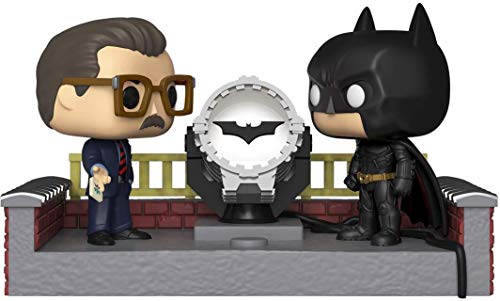 Funko-Pop Figura De Vinil: Movie Moment: Batman 80th-with Light Up Bat Signal w Coleccionable, Multicolor (37258)