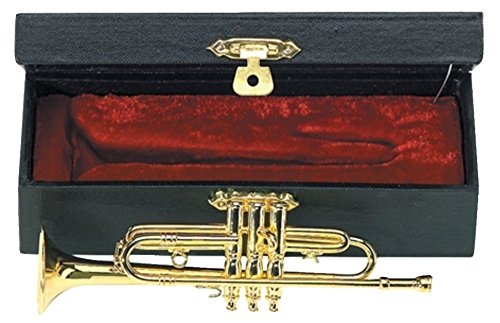 GEWA 980590 - Instrumentos en miniatura, trompeta con estuche, 15 cm