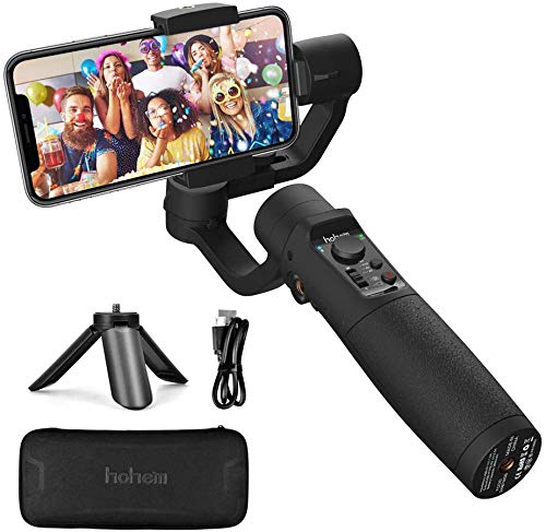 Gimbal Estabilizador para Móvil, 3-Ejes Gimbal Movil con 6 Modos, Gimbal Stabilizer Ligero con Batería Soporte para 12H, Carga 280g, Ideal para Smartphone iOS&Android iPhone/Huawei/Samsung/Xiaomi etc