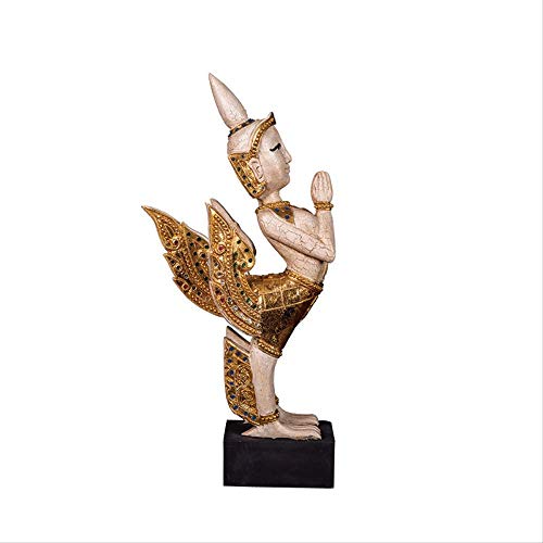 Giow Decoración, Tallas de Madera tailandesas Artesanías Al por Mayor Estilo tailandés Figura mítica Adornos Decorativos Oro