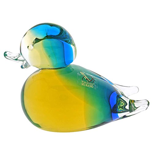 glassofvenice pato de cristal de Murano – ámbar Aqua