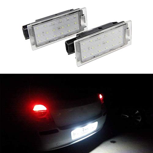 GOFORJUMP 2 unids Coche LED Número de Placa de Luz de la Lámpara de Reemplazo de Direce para R/enault Clio Megane Twingo II Lagane II5D Vel Satis Master GOFORJUMP 2 unids Coche LED Número de Placa de Luz de la Lámpara de Reemplazo de Direce para R/enault Clio Megane Twingo II Lagane II5D Vel Satis Master