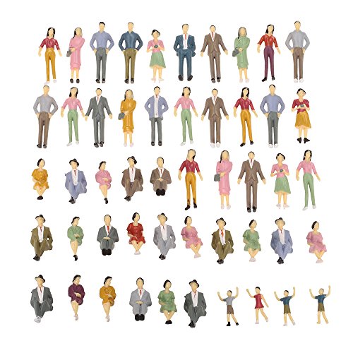 Goolsky 50Pcs 1:30 Escala pintada modelo personas tren pasajeros figuras Goolsky 50Pcs 1:30 Escala pintada modelo personas tren pasajeros figuras