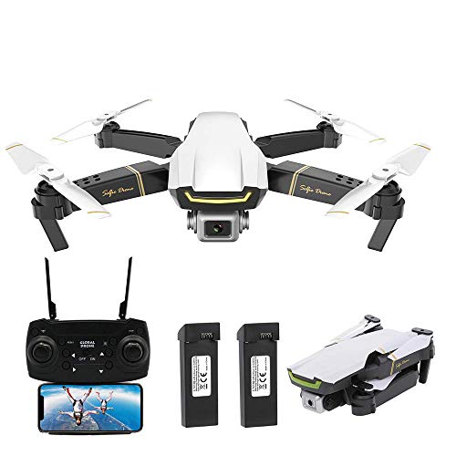 Goolsky Global Drone GW89 RC Drone Drone x procon Cámara 1080P WiFi FPV Foldable Controles Remotos Plegable RC Selfie Quadcopter para Niños Principiantes Entrenamiento (Blanco, 2 Batería)