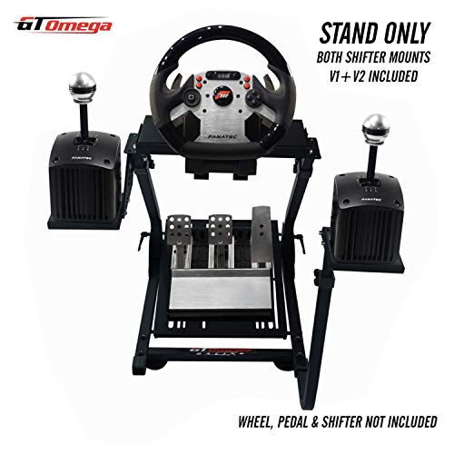 GT Omega Soporte Volante para Fanatec GT2 GT3 CSR Ruedas de Juego y Clubsport Pedales Compatibles con PS4 Xbox Thrustmaster - Diseño de Inclinación Plegable y Ajustable para la Consola de Juegos